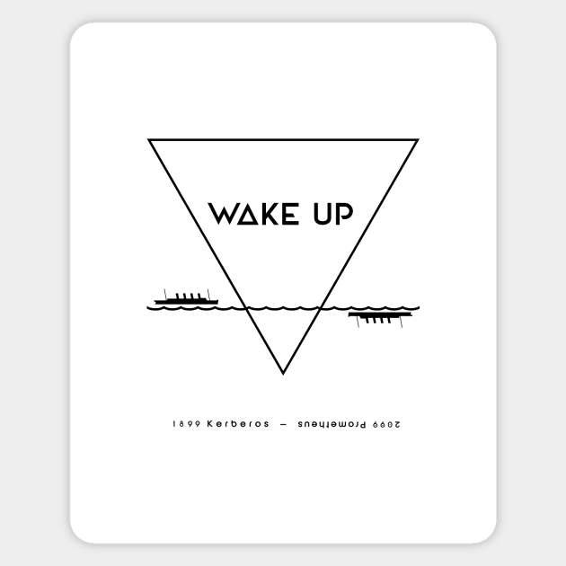 WAKE UP - black injection Sticker by HtCRU